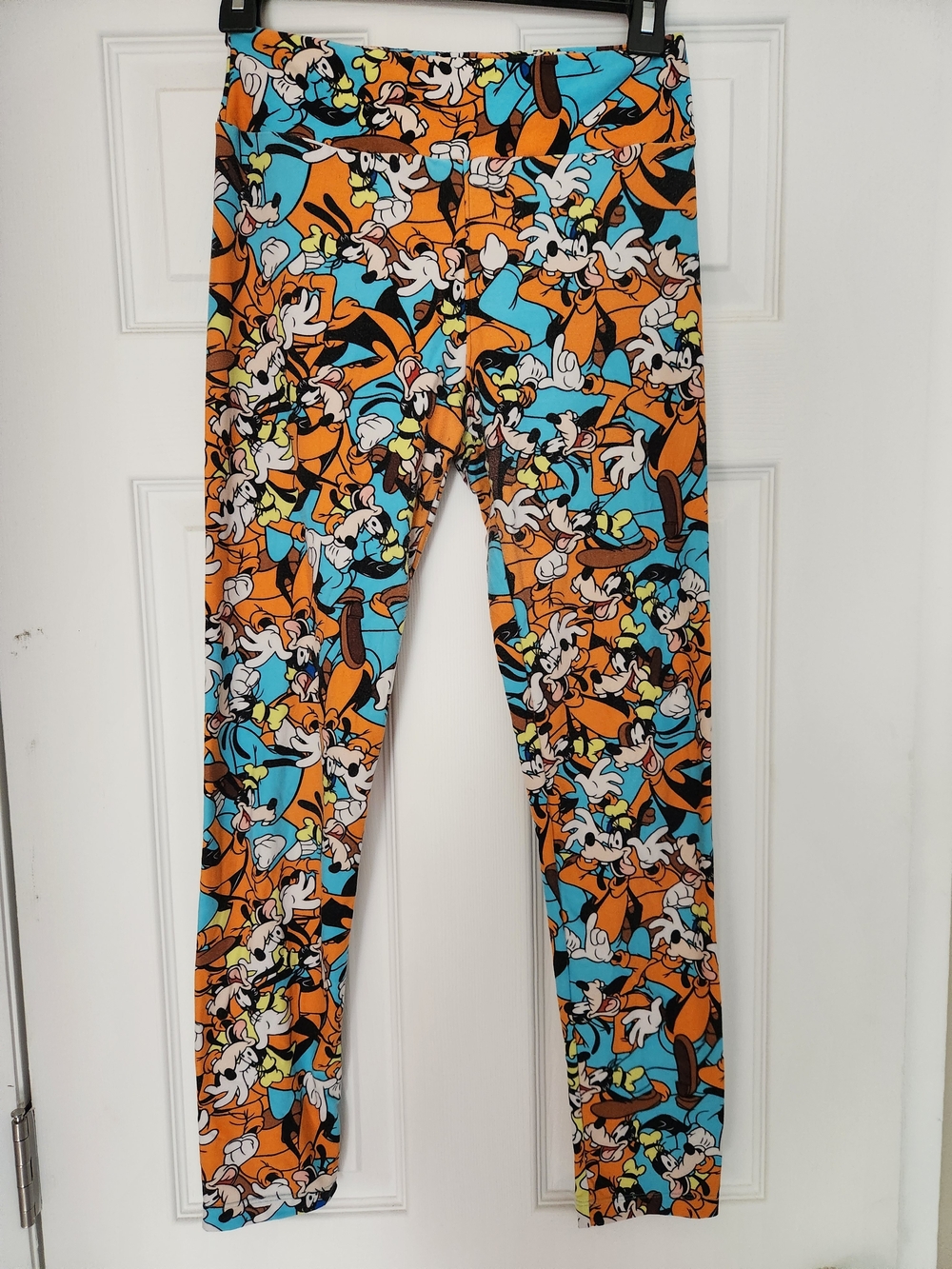 LuLaRoe Goofy Print Leggings - Orange, Blue, White